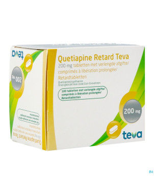 Quetiapine retard teva 200 mg comp 100 x 200mg