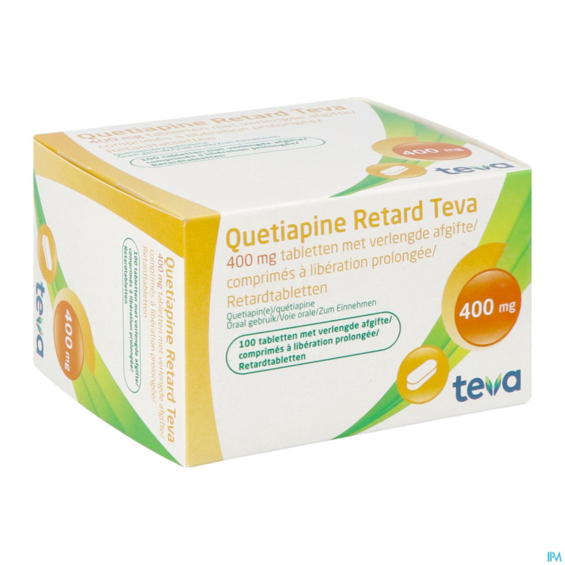 Quetiapine retard teva 400 mg comp 100 x 400mg
