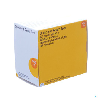 Quetiapine retard teva 400 mg comp 100 x 400mg