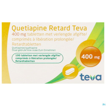 Quetiapine retard teva 400 mg comp 100 x 400mg