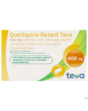 Quetiapine retard teva 400 mg comp 100 x 400mg