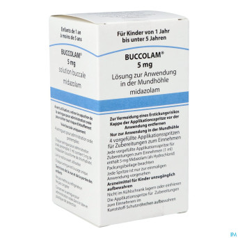 Buccolam  5,0mg sol bucc 4 ser dos prerempl 1,0ml