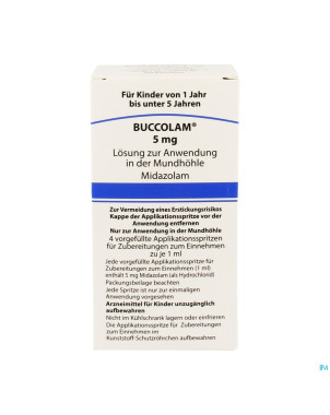 Buccolam  5,0mg sol bucc 4 ser dos prerempl 1,0ml