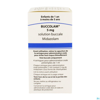 Buccolam  5,0mg sol bucc 4 ser dos prerempl 1,0ml