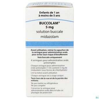 Buccolam  5,0mg sol bucc 4 ser dos prerempl 1,0ml
