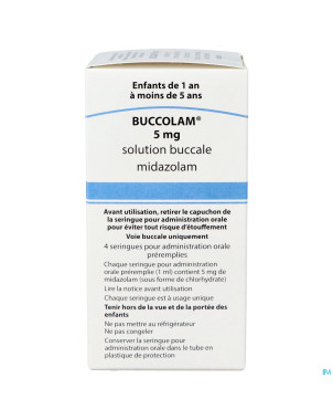 Buccolam  5,0mg sol bucc 4 ser dos prerempl 1,0ml