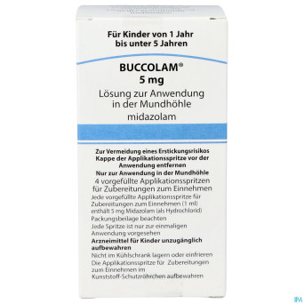 Buccolam  5,0mg sol bucc 4 ser dos prerempl 1,0ml