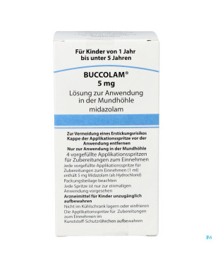 Buccolam  5,0mg sol bucc 4 ser dos prerempl 1,0ml