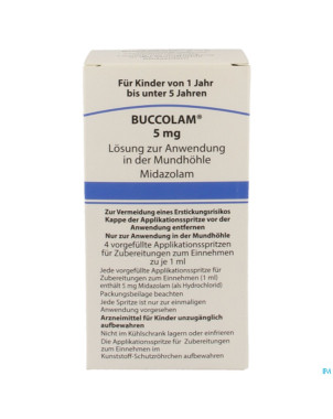 Buccolam  5,0mg sol bucc 4 ser dos prerempl 1,0ml