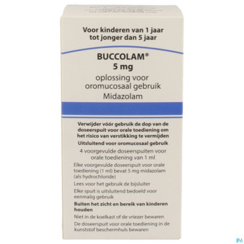 Buccolam  5,0mg sol bucc 4 ser dos prerempl 1,0ml