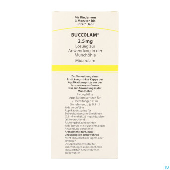Buccolam  2,5mg sol bucc 4 ser dos prerempl 0,5 ml