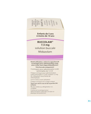 Buccolam  7,5mg sol bucc 4 ser dos prerempl 1,5 ml