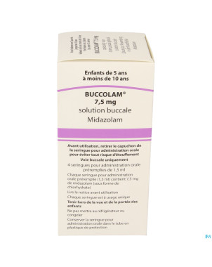 Buccolam  7,5mg sol bucc 4 ser dos prerempl 1,5 ml