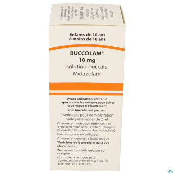 Buccolam 10,0mg sol bucc 4 ser dos prerempl 2,0 ml