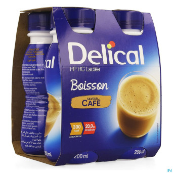 Delical boisson lact  hp-hc cafe4x200ml cfr4278644
