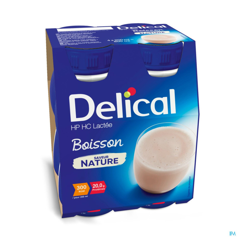 Delical boisson lactee hp-hc nature    4x200ml