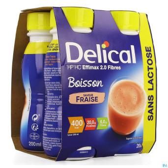 Delical effimax 2.0 fibres fraise    4x200ml