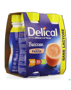 Delical effimax 2.0 fibres fraise    4x200ml
