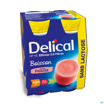Delical effimax 2.0 fibres fraise    4x200ml