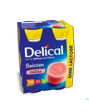 Delical effimax 2.0 fibres fraise    4x200ml