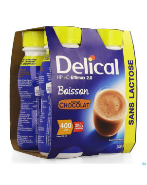 Delical effimax 2.0 chocolat    4x200ml