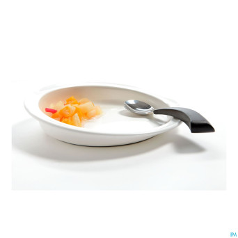 Assiette asymetriq. bord sureleve 23cm blanc advys