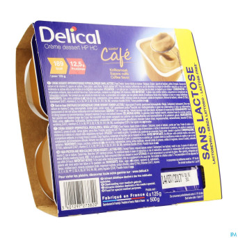 Delical creme dessert hp-hc s/lact.cafe    4x125g