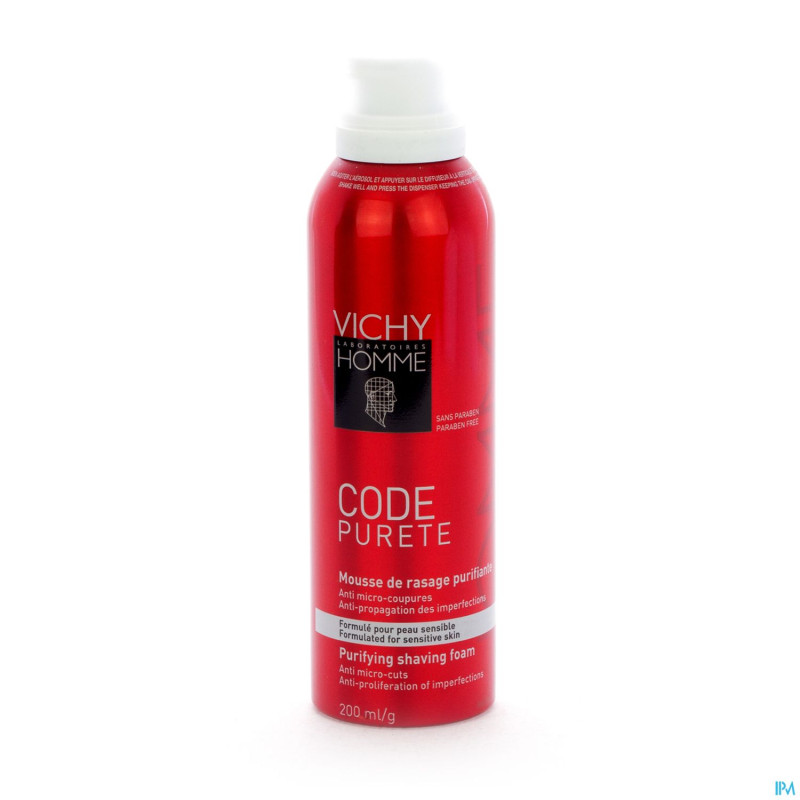 Vichy homme code purete mousse a raser 200ml