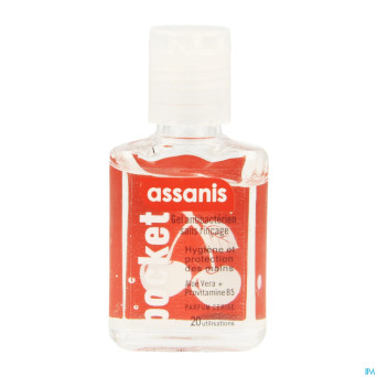 Assanis pocket gel mains cerise 20ml