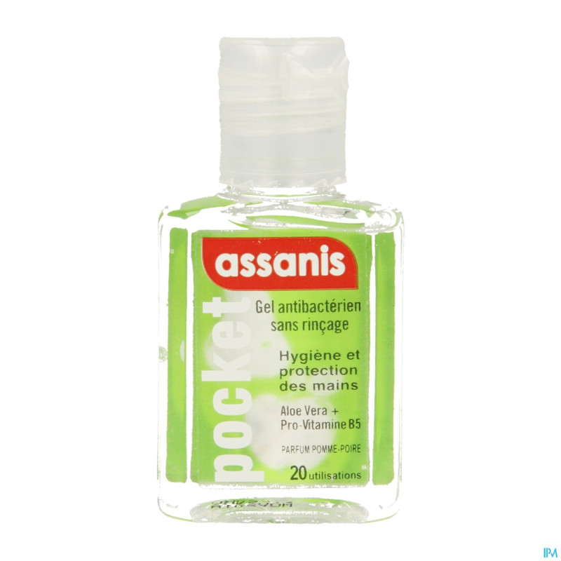 Assanis pocket gel mains pomme-poire 20ml