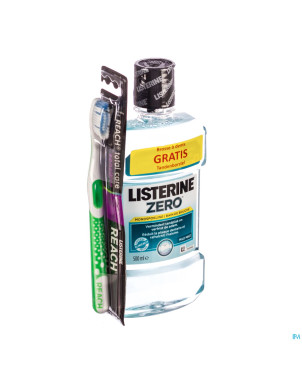 Listerine zero bain bouche 500ml+brosse a dents