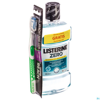 Listerine zero bain bouche 500ml+brosse a dents