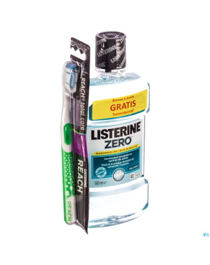 Listerine zero bain bouche 500ml+brosse a dents