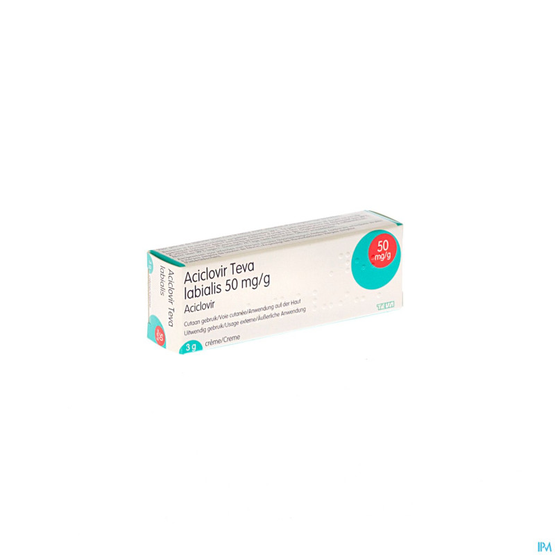 Aciclovir teva labialis creme 3 g