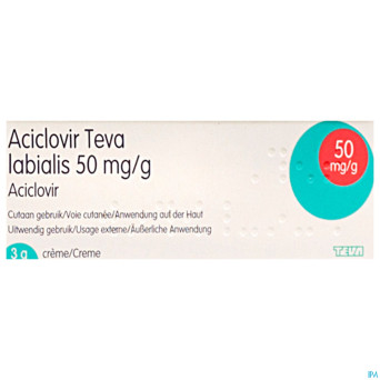 Aciclovir teva labialis creme 3 g