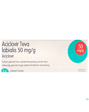 Aciclovir teva labialis creme 3 g