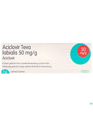 Aciclovir teva labialis creme 3 g