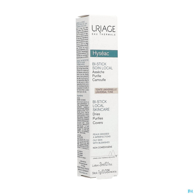 Uriage hyseac bi stick lotion 3ml + stick 1g