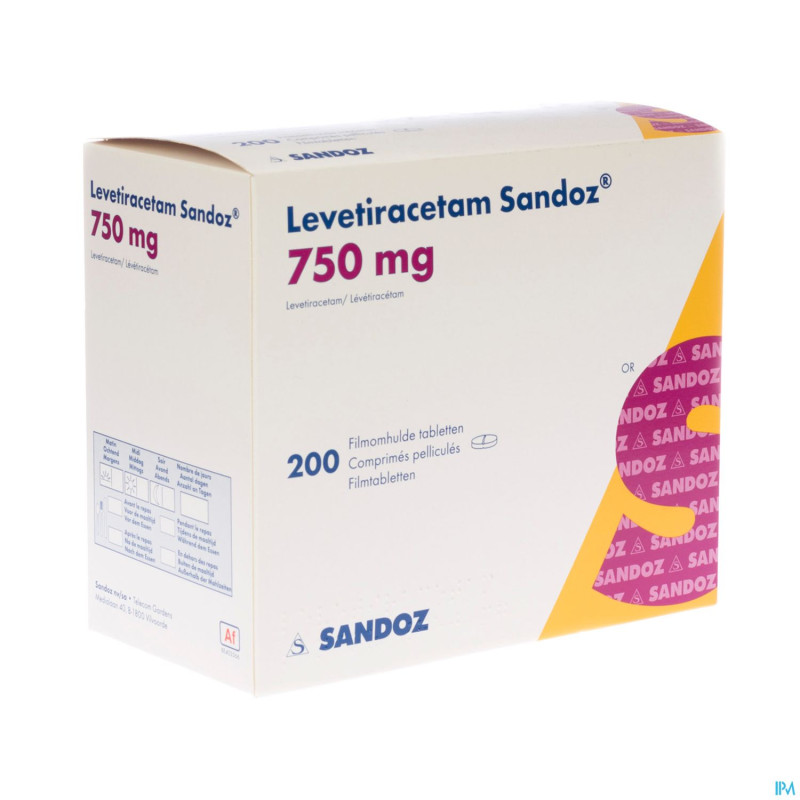 Levetiracetam sandoz comp pell 200 x 750 mg