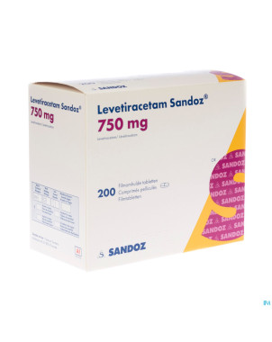 Levetiracetam sandoz comp pell 200 x 750 mg