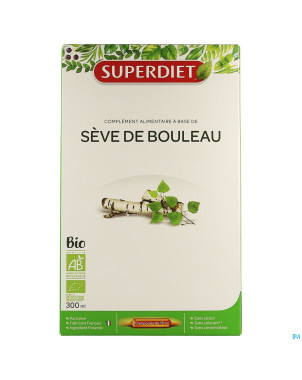 Superdiet seve bouleau bio    amp 20x15ml