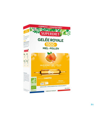 Superdiet gelee royale bio    amp 20x15ml