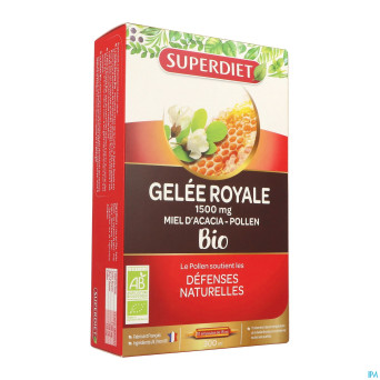 Superdiet gelee royale bio    amp 20x15ml
