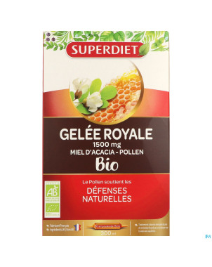 Superdiet gelee royale bio    amp 20x15ml