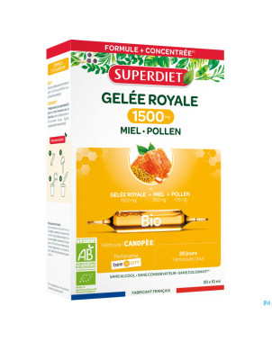 Superdiet gelee royale bio    amp 20x15ml