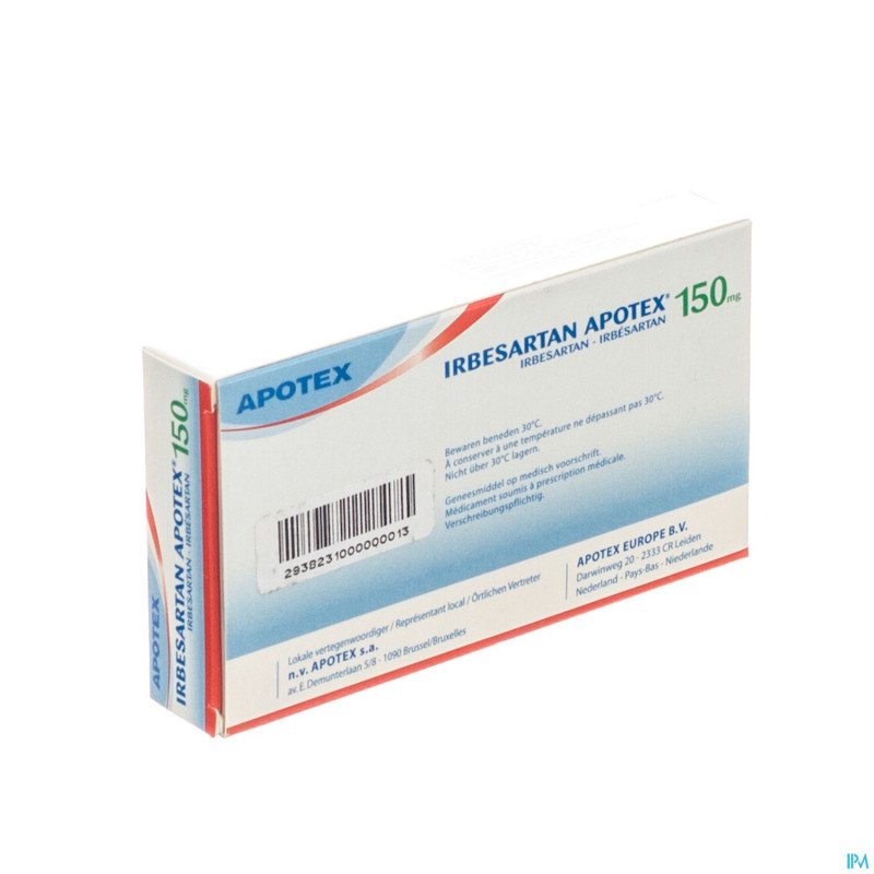 Irbesartan apotex 150mg comp pell 28