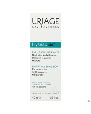 Uriage hyseac mat gel creme tube 40ml