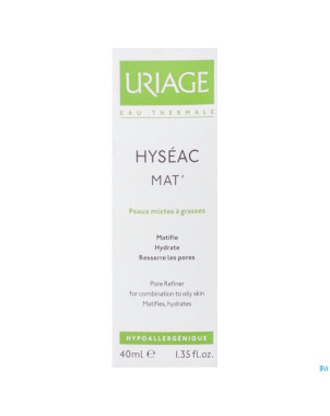 Uriage hyseac mat gel creme tube 40ml