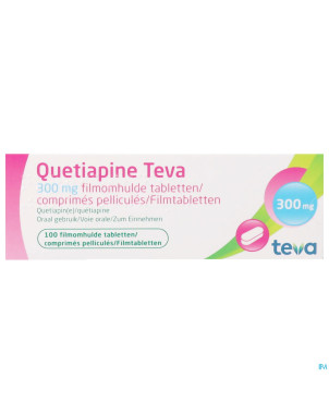 Quetiapine teva 300 mg comp pell 100