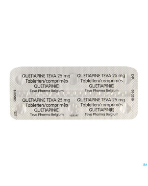 Quetiapine teva  25 mg comp pell   6